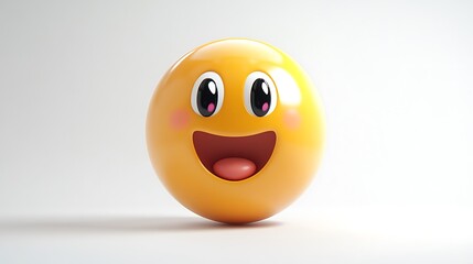 Fototapeta premium 3D Smiling Emoji on White Background (3)