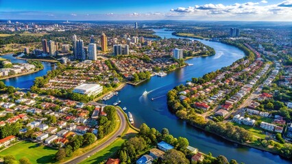 Aerial View of Putney and Parramatta River to CBD