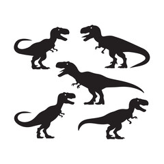 silhouettes of dinosaur