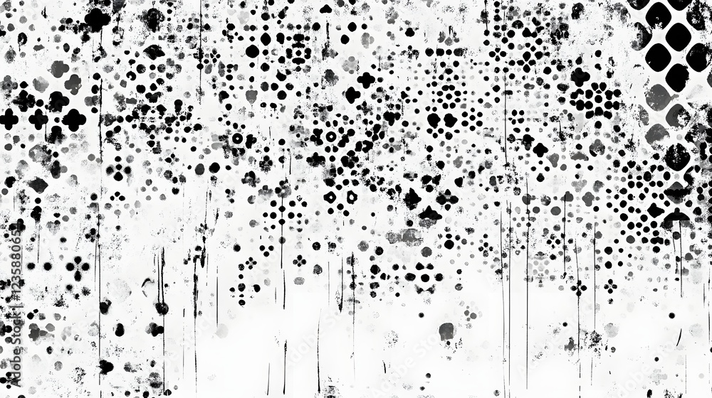 Poster mesmerizing monochrome mosaic captivating abstract geometric digital art