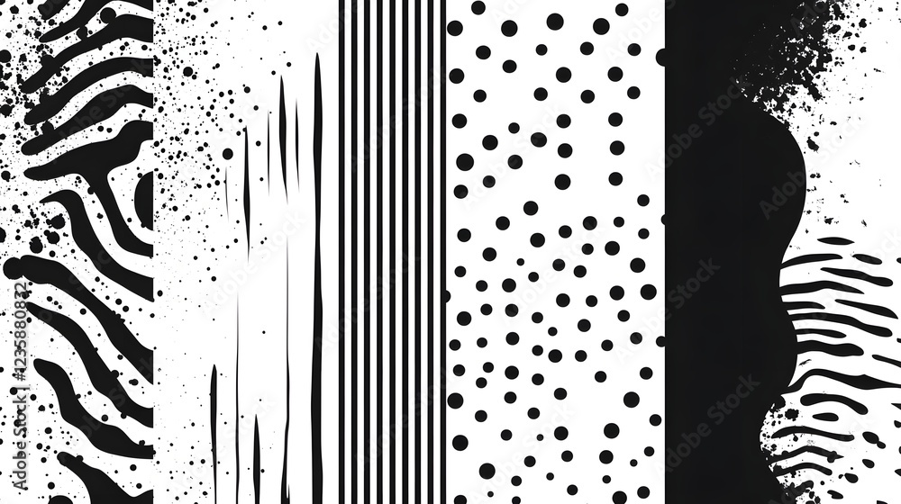 Leinwandbilder mesmerizing monochrome patterns minimalist digital abstract art for modern visual identity