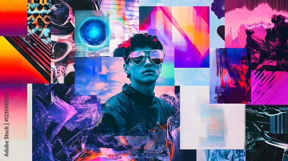 Poster Mesmerizing Neon Futuristic Abstract with Vibrant Lighting and Dynamic Composition