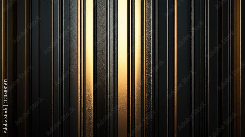 Poster elegant vertical stripes of gold and black displaying modern textures and patterns for stylish inter