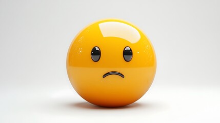 Fototapeta premium 3D Sad Emoji on White Background