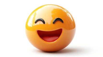 Fototapeta premium 3D laughing emoji on white background