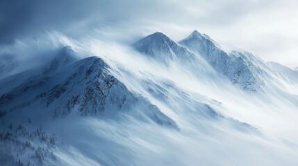 Blizzard approaching Red Range Mountains in Yukon, Canada. 