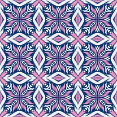 Seamless Ikat ethnic traditional Textile pattern geometric abstract folklore ornament Tribal ethnic...