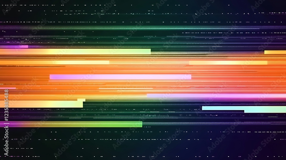 Poster Abstract colorful lines. Moving horizontal bars.  Possible use in tech background