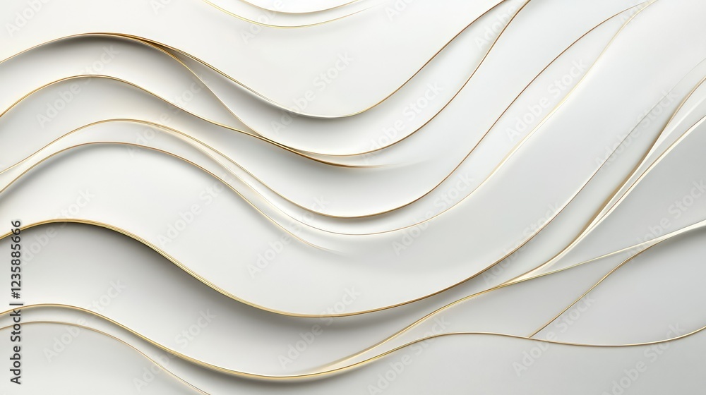 Poster elegant abstract background with curved lines and subtle gold accents on soft white surface for mode