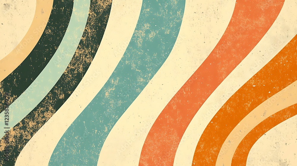 Aufkleber Retro abstract wavy lines background