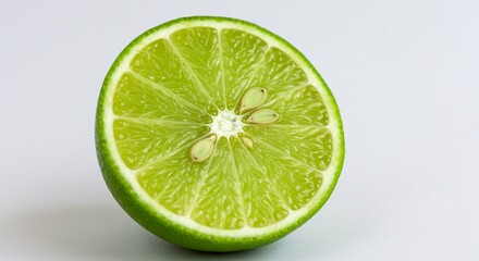 Freshly Cut Lime Slice Juicy Citrus Fruit Vibrant Green Healthy Food Close Up Macro Photography