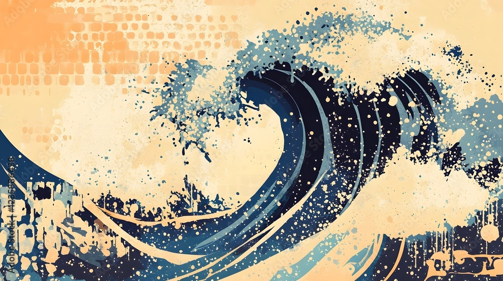 Poster Powerful Oceanic Waves Crashing with Majestic Force and Captivating Visuals