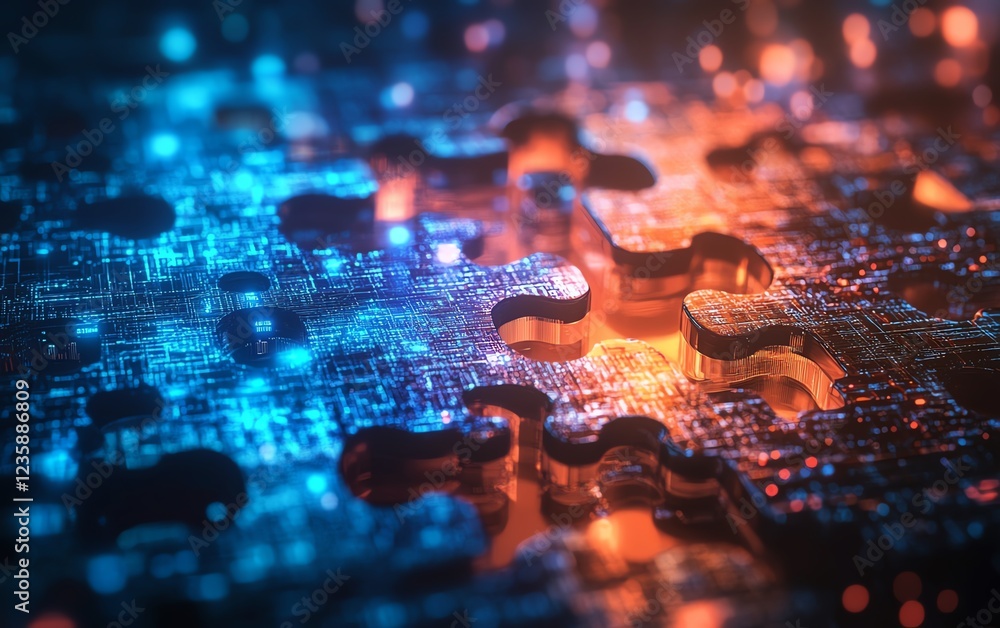 Poster ai and technology integration visual concept