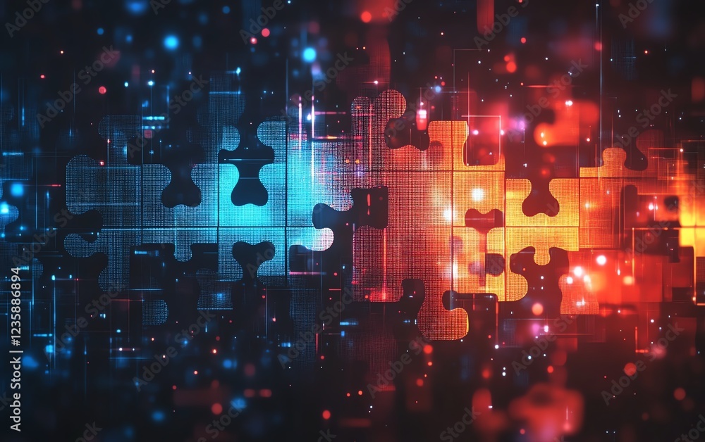 Poster ai and technology integration visual concept