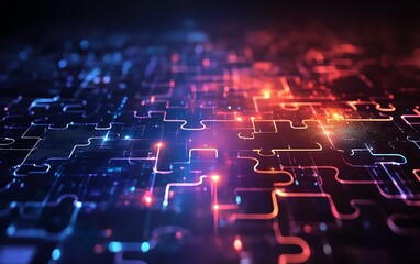 Obraz premium AI and technology integration visual concept
