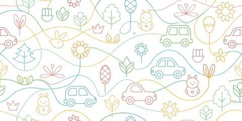 Minimalist Spring Line Art Pattern
