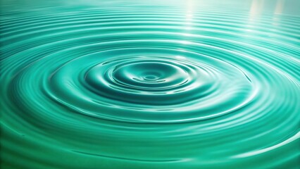 Mint water ripples, a minimalist abstract design. Top-down view.