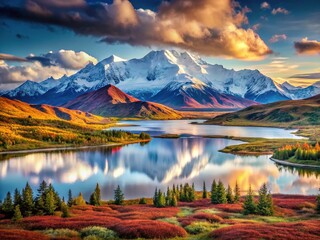 Obraz premium Mount Denali and Wonder Lake, Denali National Park