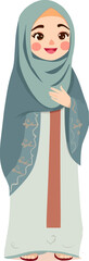the girl with hijab and middle eastern attire dress