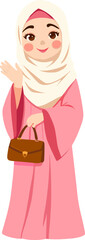 the girl with hijab and middle eastern attire dress