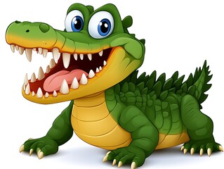 Fototapeta premium Happy Cartoon Crocodile Illustration for Kids