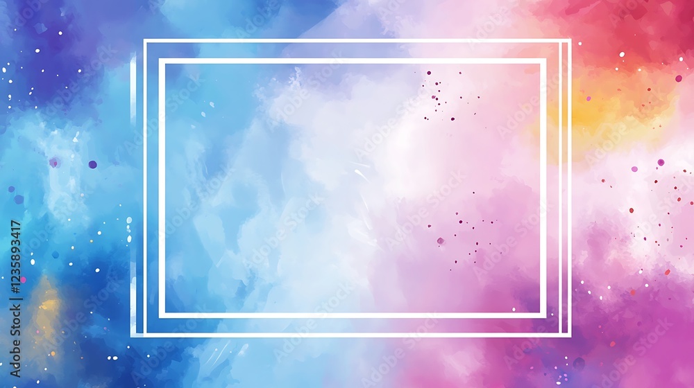 Aufkleber abstract colorful watercolor frame background