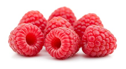 Juicy Red Raspberries Close Up Fresh Summer Fruit Healthy Food Photography