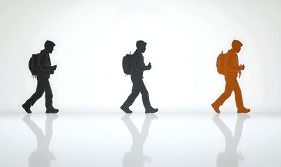 Hiking Backpackers Silhouette Illustration Design