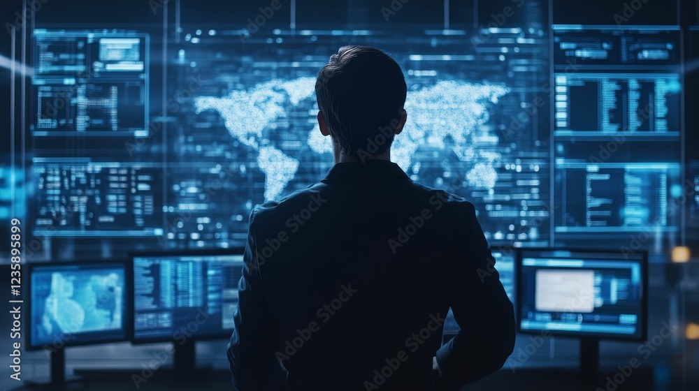 Poster global network data analysis, digital world view