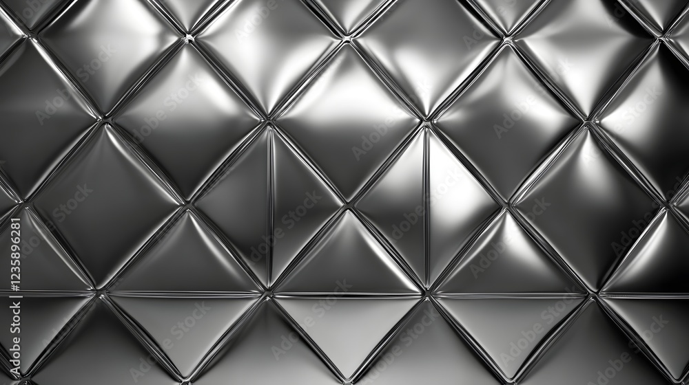 Poster sleek metallic geometric abstract background with shiny chrome hexagonal texture luxurious modern in