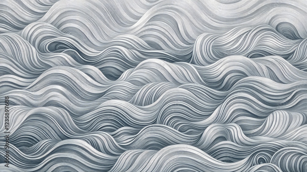 Poster elegant and abstract wavy lines in shades of grey creating a sophisticated textured background perfe