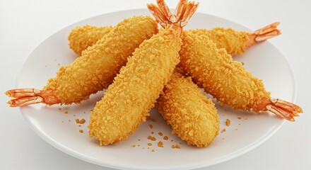 Delicious Crispy Breaded Shrimp Appetizer Platter Golden Fried Seafood