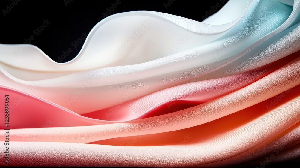 Aufkleber elegant flowing fabric textures in soft pastel colors and gentle gradients for abstract backgrounds 