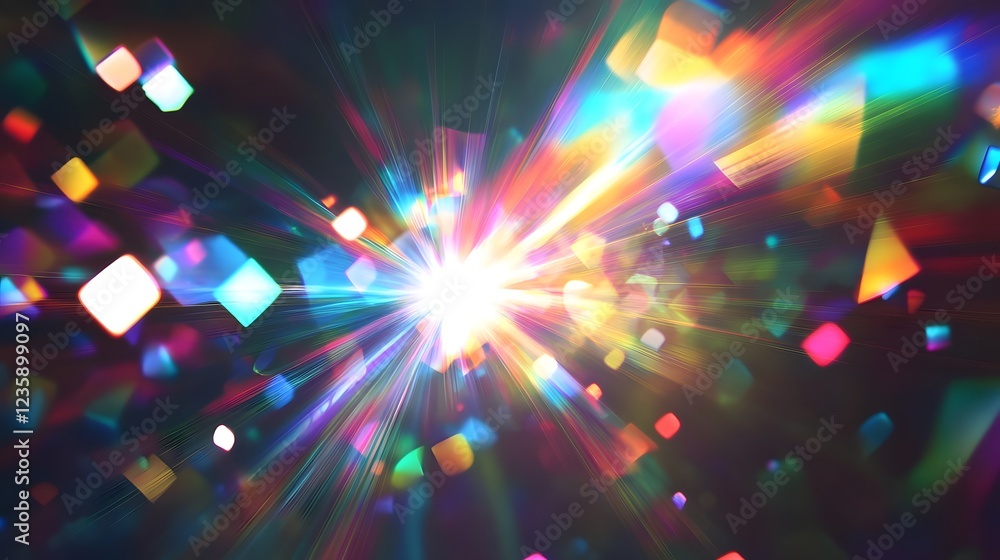 Fototapete stunning abstract image of a brilliant burst of radiant multicolored light and energy in captivating