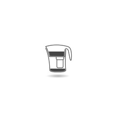 Water jug with a filter icon with shadow