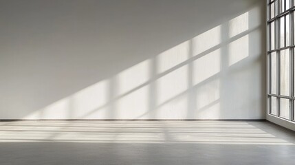 Empty Room with Sunlight Streaming Through Large Window
