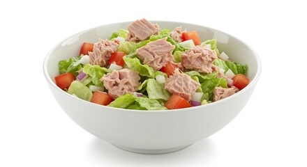 Delicious Tuna Salad Bowl with Lettuce Tomatoes and Red Onions