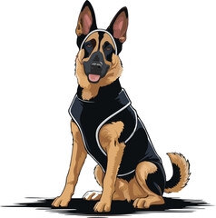 Belgian Malinois dog mascot logo design concept vector illustration white background