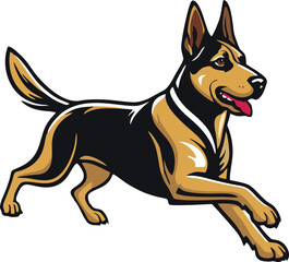 Belgian Malinois dog mascot logo design concept vector illustration white background