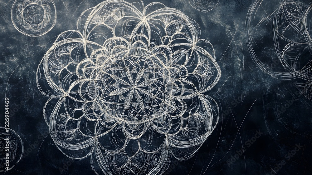 Aufkleber This captivating image showcases a mesmerizing fractal pattern an intricate digital artwork that displays the surreal symmetry and organic elegance of abstract geometry  The flowing