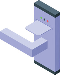 Secure entry system featuring a smart card reader, handle, and indicator lights for access control