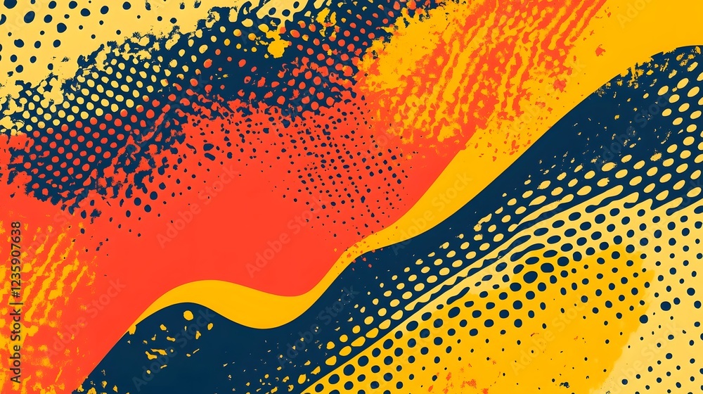 Poster vibrant abstract digital art with dynamic color patterns and geometric shapes long title this vibran