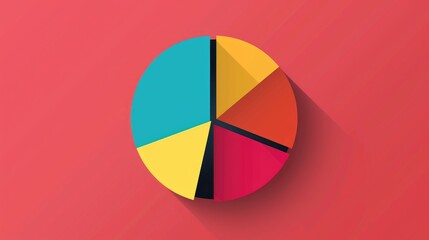Fototapeta premium Colorful Pie Chart on Vibrant Background