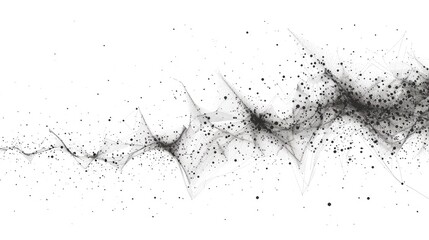 Fototapeta premium Abstract Black and White Particle Waves