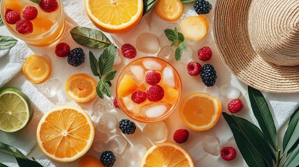 Summer Citrus Berry Ice Drink Refreshment © slotzstock