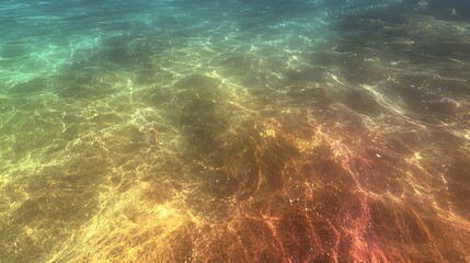 Obraz premium Underwater rainbow ripples, sunlit water, tranquil scene