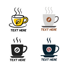 Elegant Coffee Cup Logo Collection Vector Design