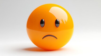 Fototapeta premium 3D Sad Emoji, Simulated, Studio Lighting, Graphic Element