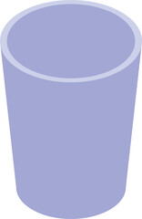 Simple, empty, purple tumbler presented in an isometric view, perfect for showcasing designs or concepts related to drinks, containers, or minimalism
