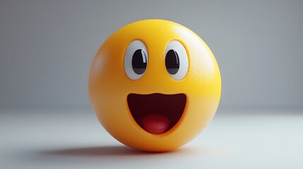 Fototapeta premium 3D rendered emoji, happy, surprised, studio shot. Possible use Stock photo for social media, digital design, marketing, illustration